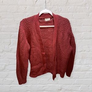 Ava & Viv Buttonless Cardigan 1X Rose Red